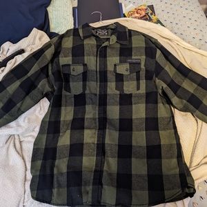 Grunt Style green and black flannel men's XXL
